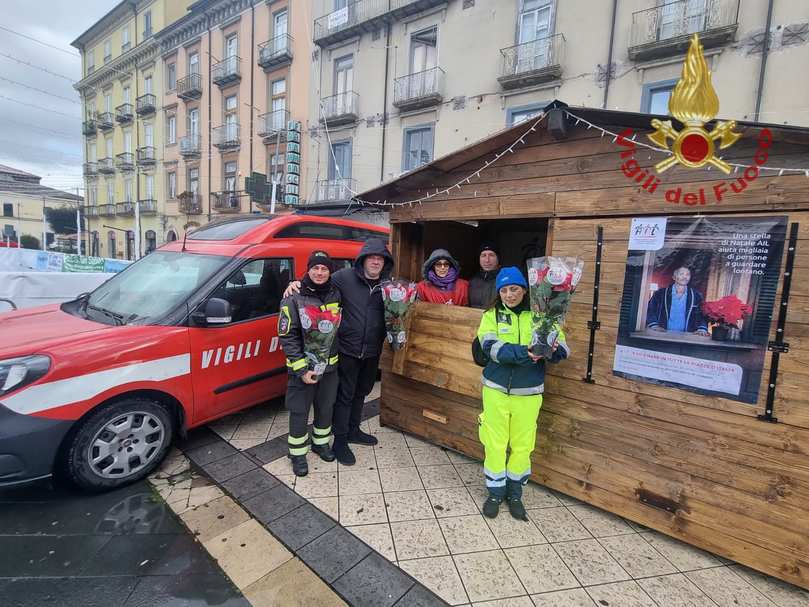 Ail Avellino,i Vigili del Fuoco presenti in piazza