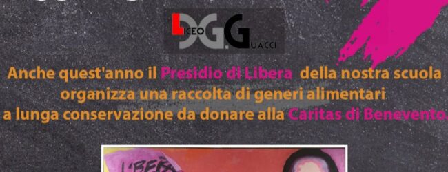 Libera e Istituto scolastico Guacci insieme per raccolta generi alimentari per la Caritas