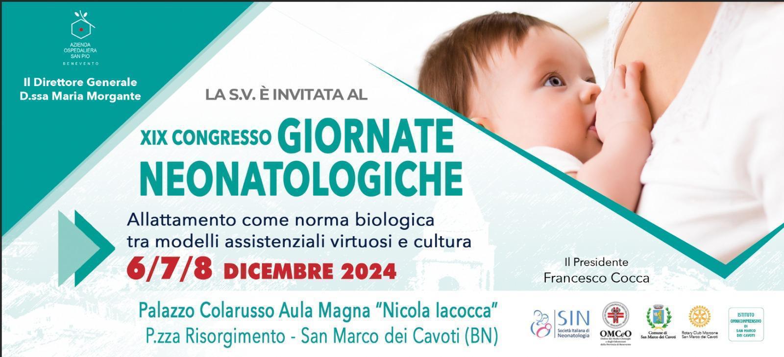 Aorn San Pio, XIX congresso giornate neonatologiche