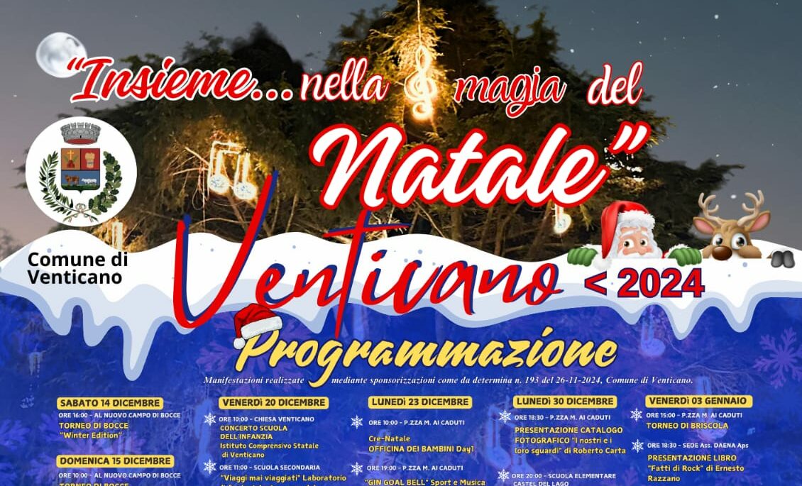 Venticano, al via il cartellone natalizio degli eventi