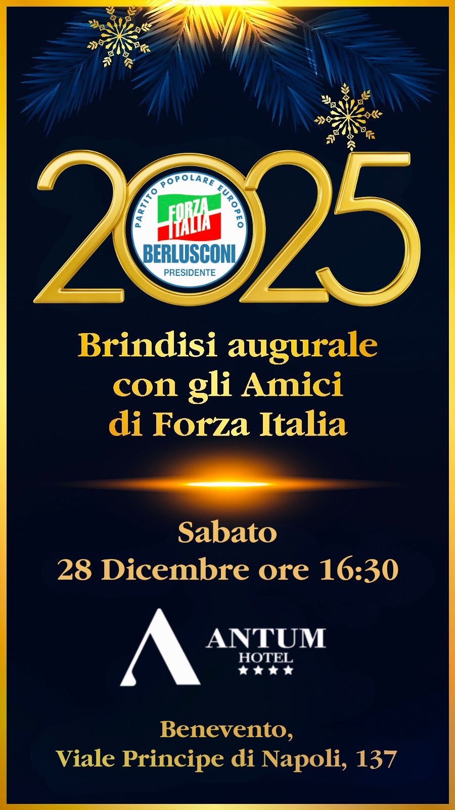 Forza Italia, il 28 Dicembre conferenza stampa e auguri 