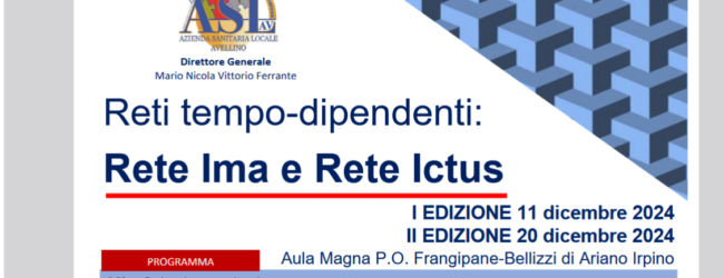 Asl Avellino: formazione su Reti Tempo-Dipendenti: Focus su IMA e Ictus per professionisti sanitari