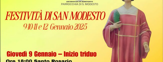 Festeggiamenti in onore di San Modesto: Triduo di Preghiera e celebrazioni dal 9 al 12 Gennaio