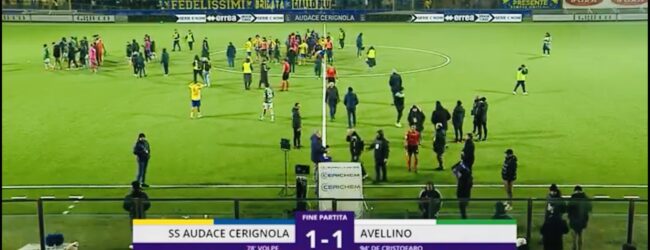 Audace Cerignola-Avellino 1-1, allo scadere il gol di De Cristofaro