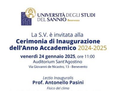 Unisannio, inaugurazione Anno Accademico con il climatologo Antonello Pasini