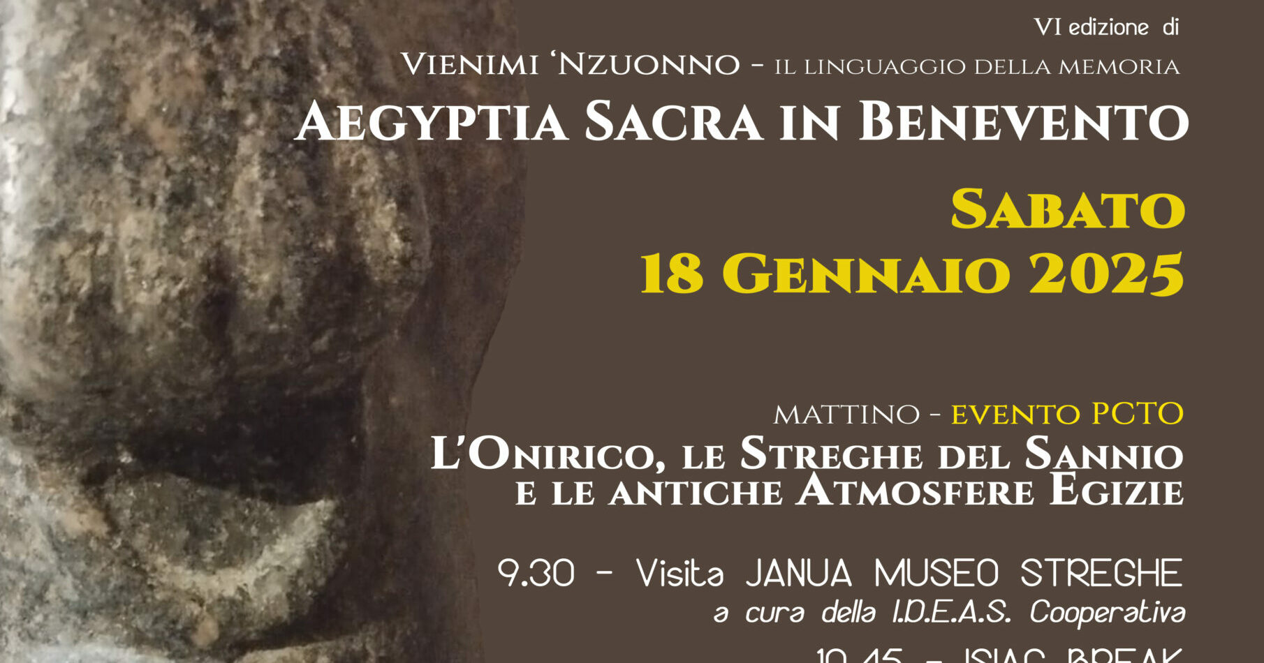 Sabato 18 Gennaio l’evento ”Aegyptia Sacra in Benevento”